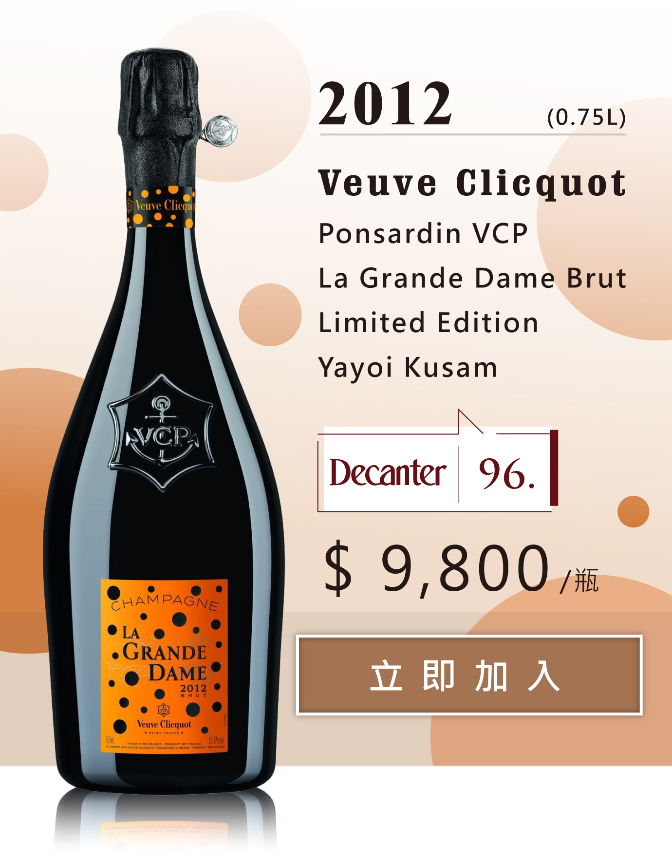 貴婦香檳x 草間彌生2012 Veuve Clicquot PonsardinLa Grande