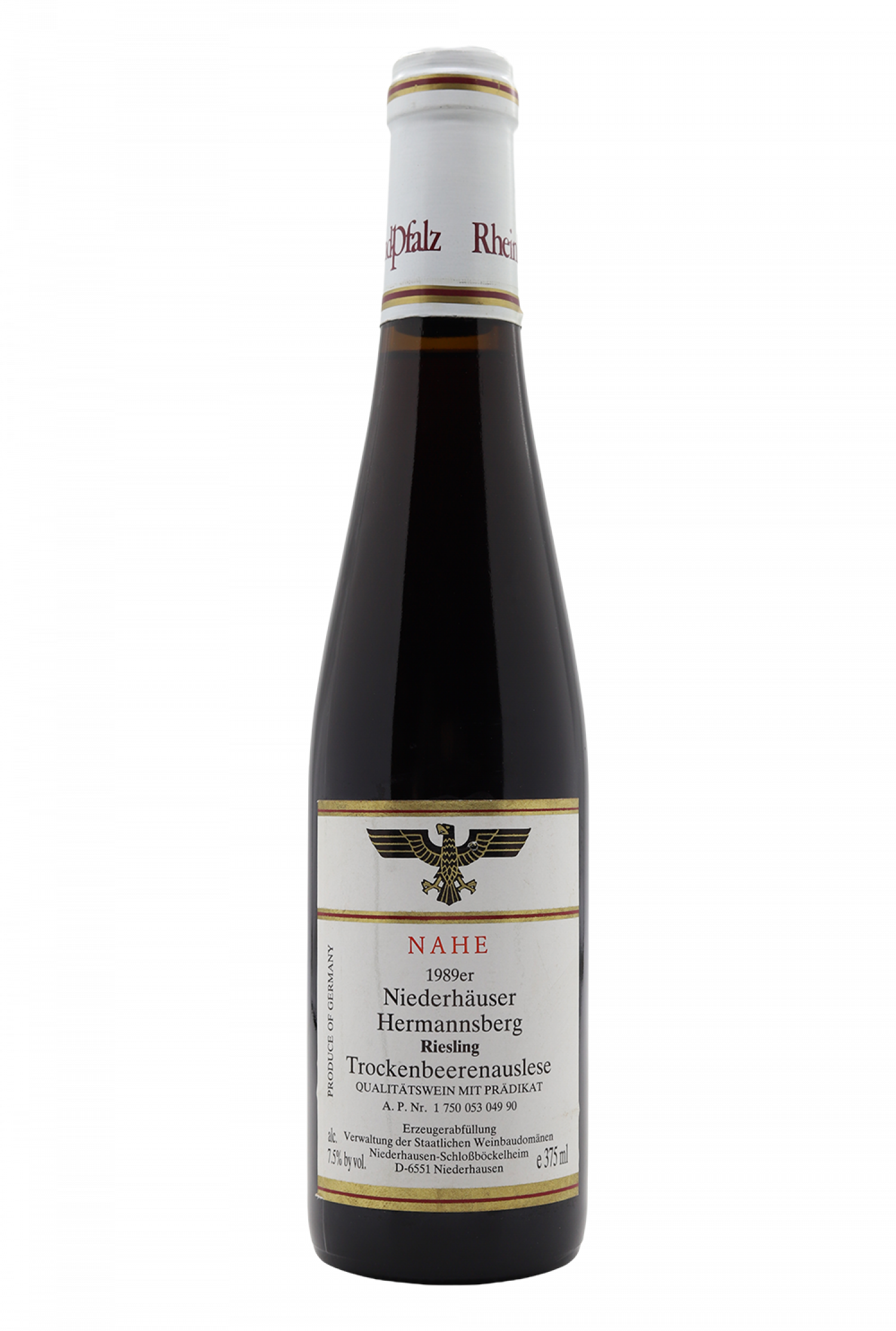 1989 Staatliche Weinbaudomane Neiderhauser Hermannsberg Riesling TBA TrockenBeerenauslese Nahe HF