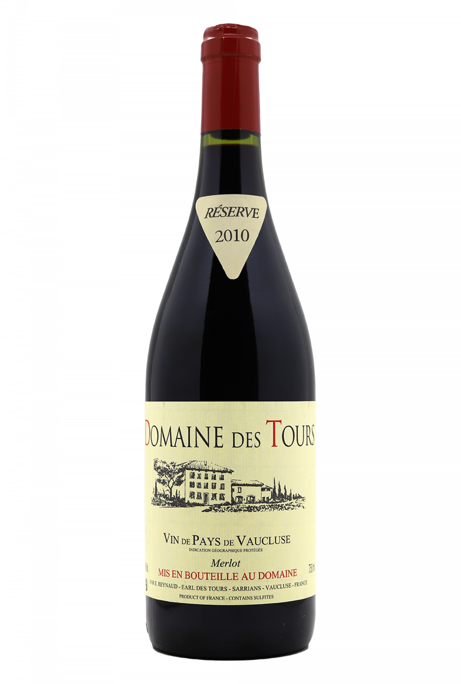 2010 Domaine des Tours Vin de Pays de Vaucluse Reserve Merlot Rouge