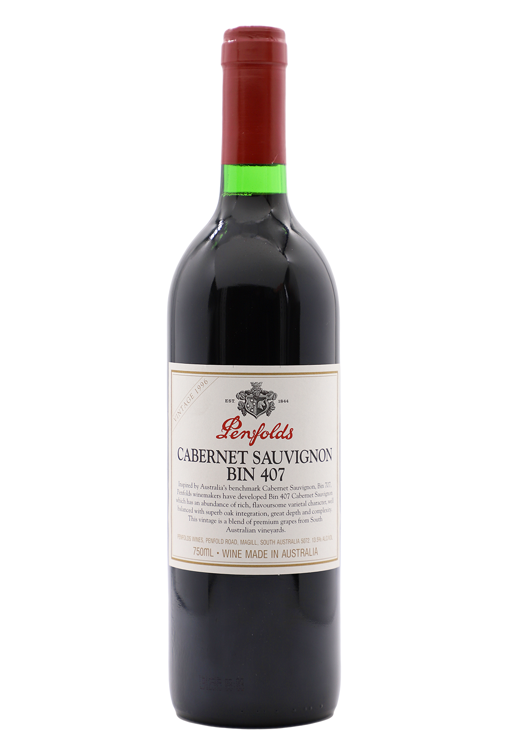 1996 Penfolds Bin 407 Cabernet Sauvignon