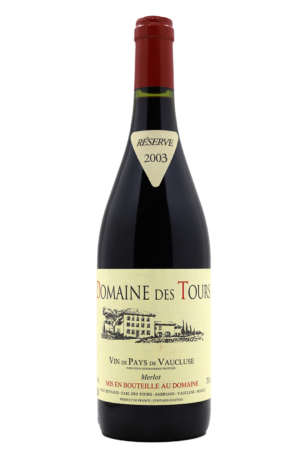 2003 Domaine des Tours Vin de Pays de Vaucluse Reserve Merlot Rouge