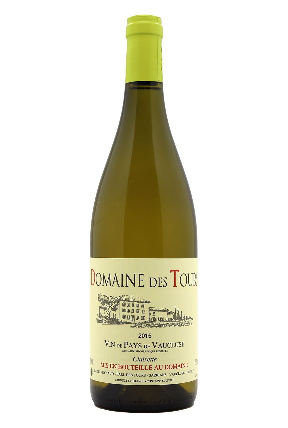 2015 Domaine des Tours Vin de Pays de Vaucluse Clairette Blanc