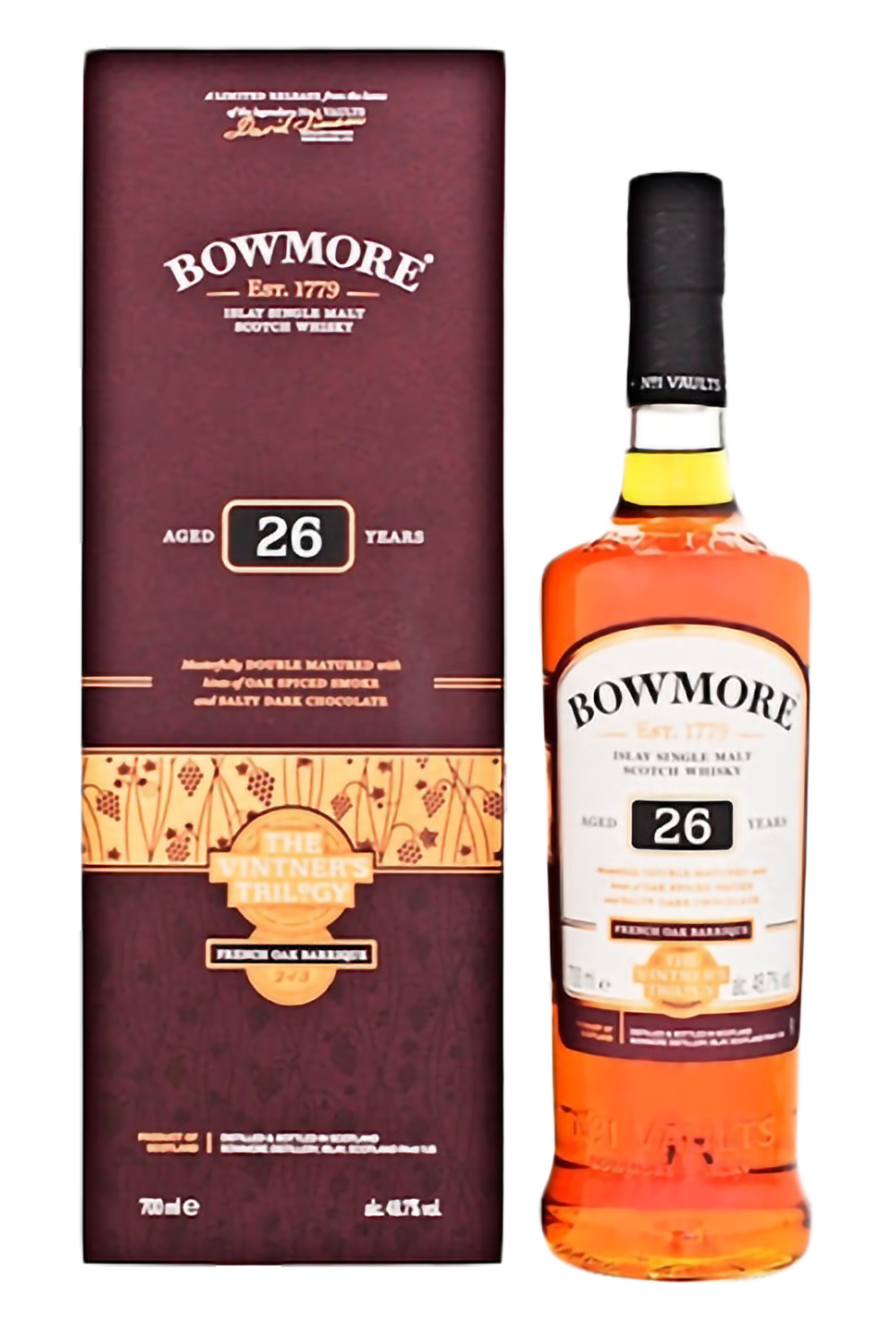 波摩26年法國桶單一純麥 Bowmore 26 Years Old Islay 48.7% 700ML(介紹詳見產品描述)