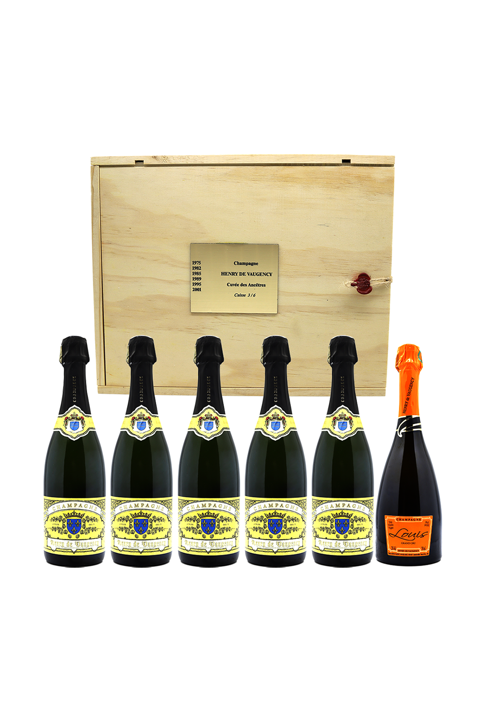 Henry de Vaugency Vintage Set Box of 6 Bottles 75cl (1975 1982 1985 1989 1995 2001)